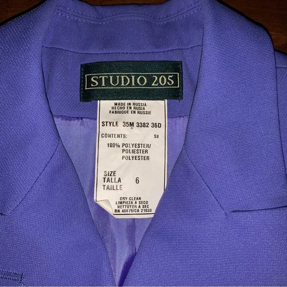 EUC Blazer: Double-Breasted, Brass Button, Periwinkle, Vintage - Picture 5 of 15